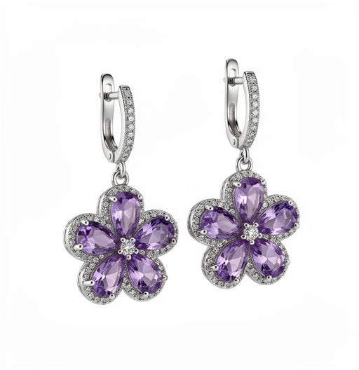 Arete Flor de Amatista