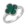 Anillo Trébol Amaxonita