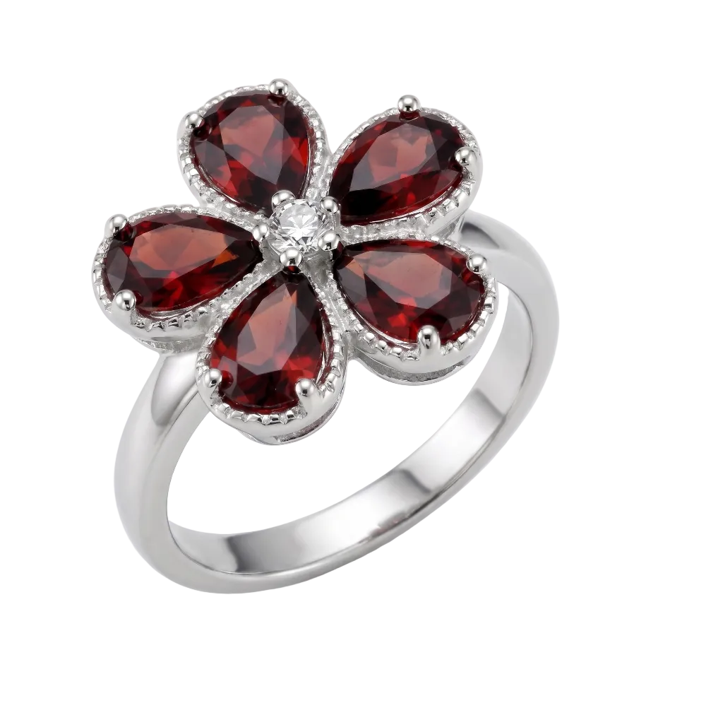 Anillo Flor Roja