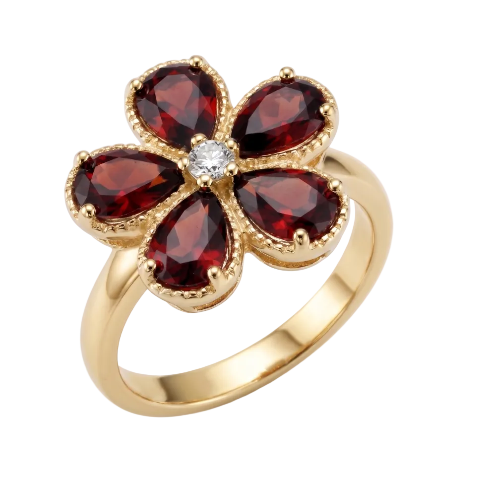 Anillo Flor Roja