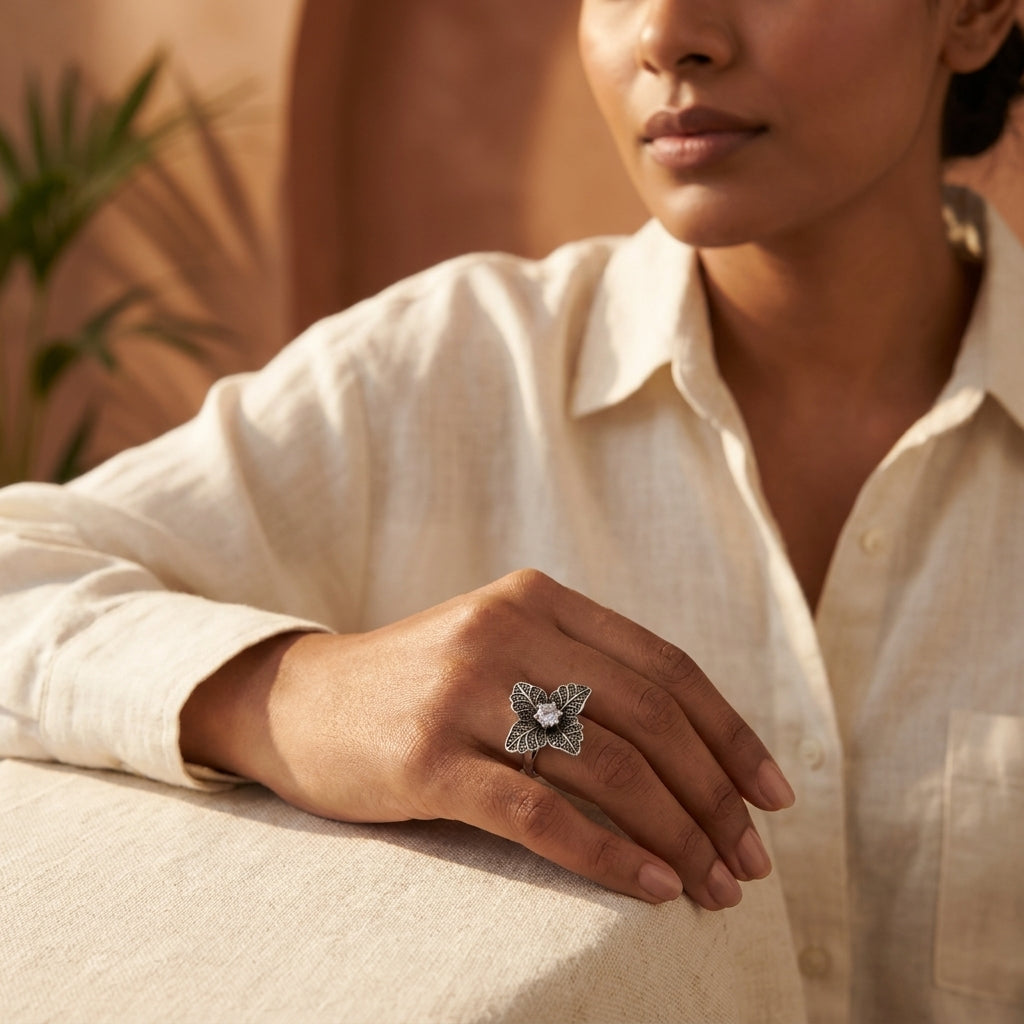 Anillo Flor Cristal