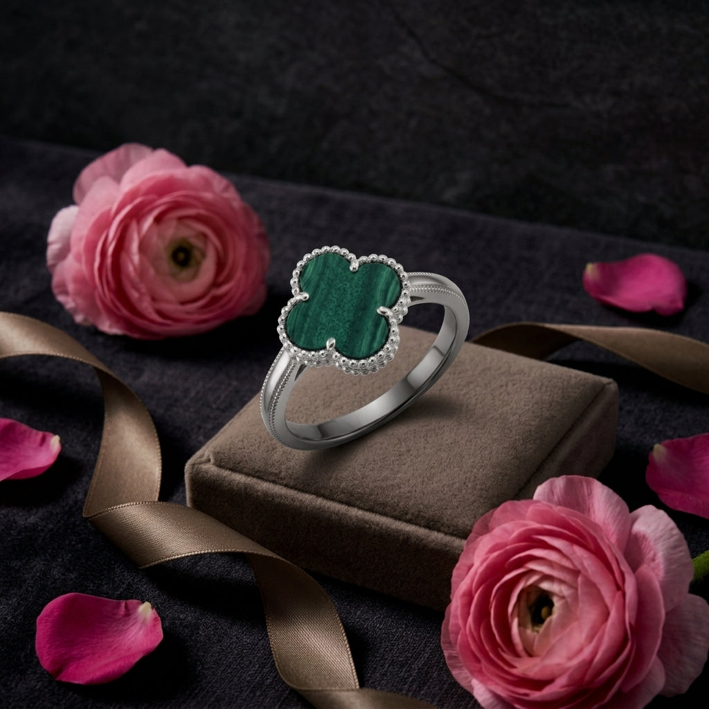 Anillo Trébol Amaxonita