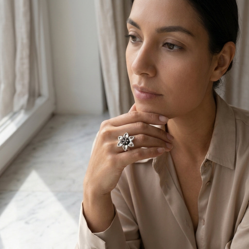 Anillo Trébol Amaxonita