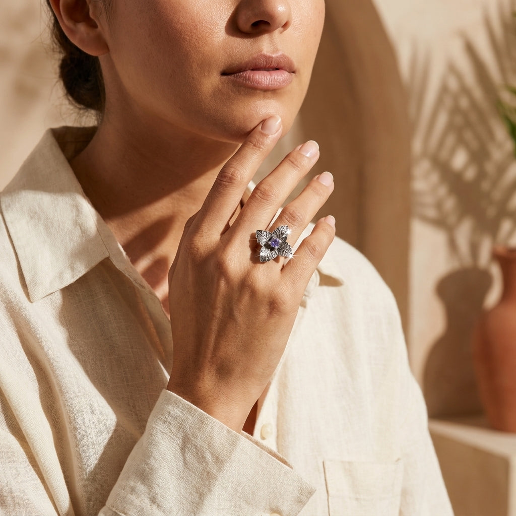Anillo Flor Lavanda