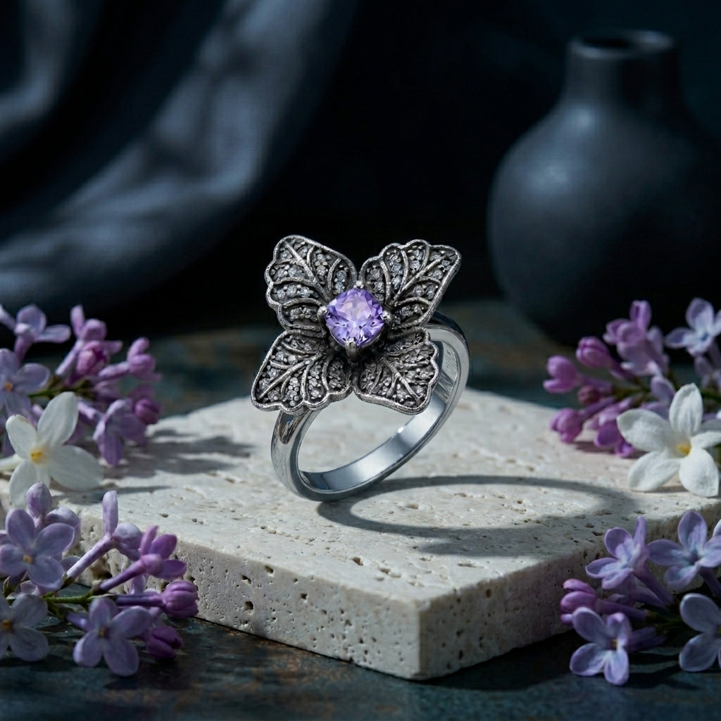 Anillo Flor Lavanda