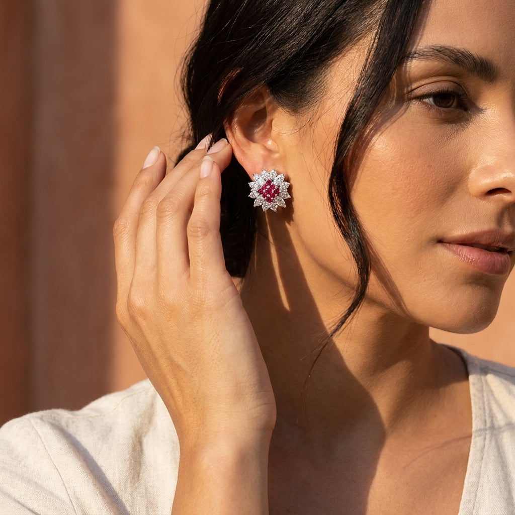 Arete Rosa Carmesí