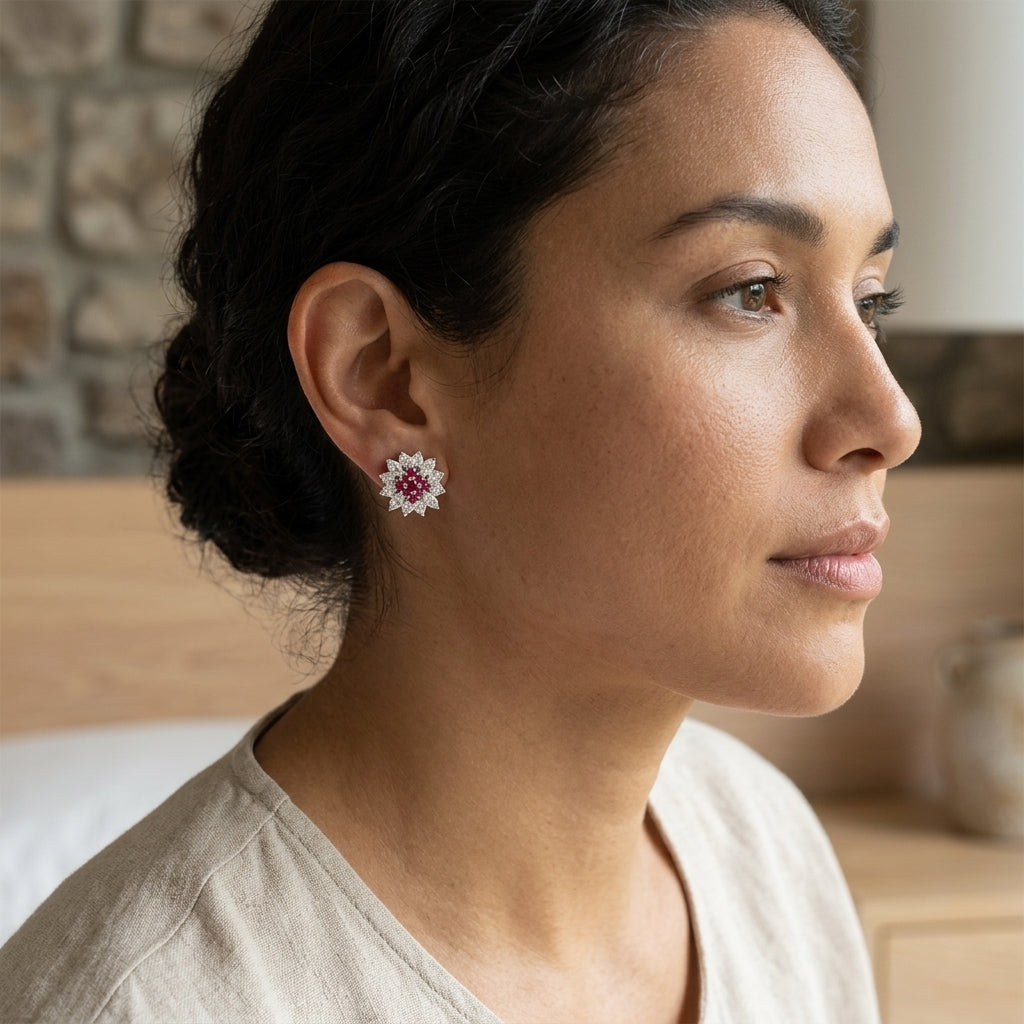 Arete Rosa Carmesí