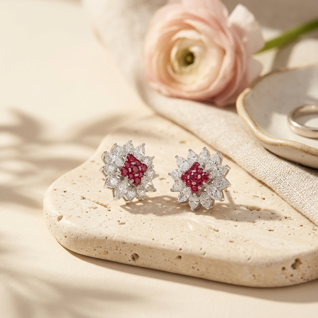 Arete Rosa Carmesí