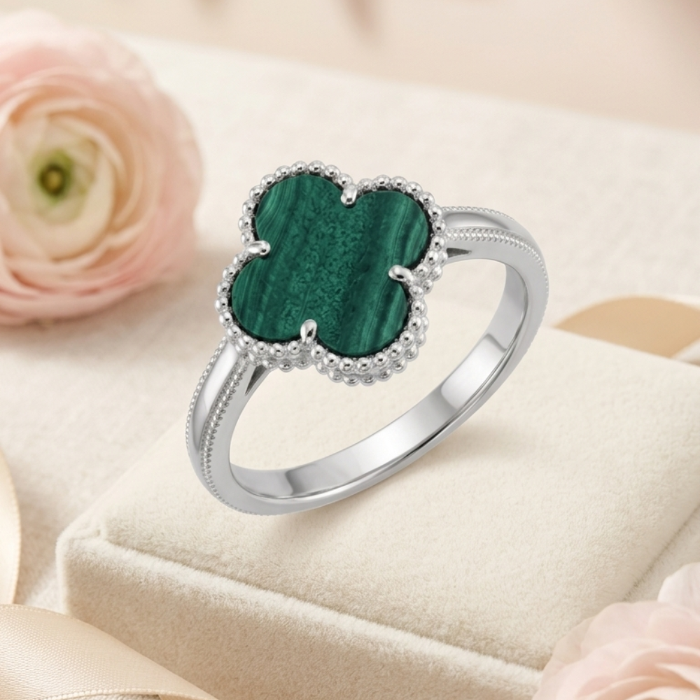Anillo Trébol Amaxonita